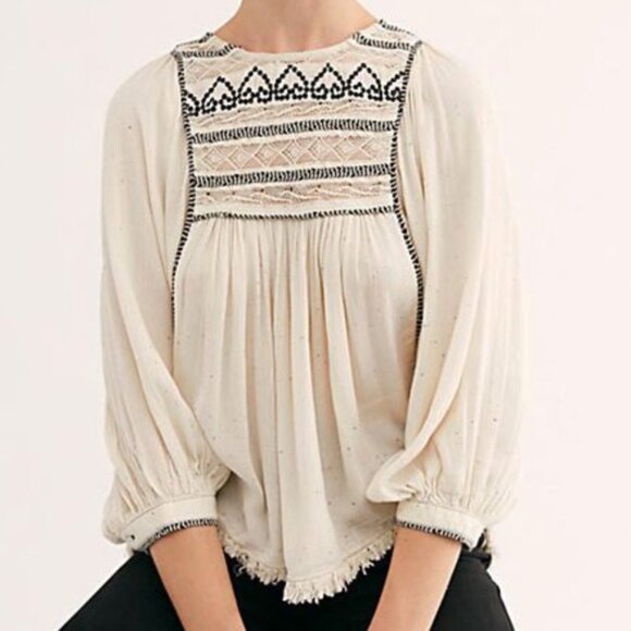 Free People Tops - Free People Cyprus Avenue Embroidered Top